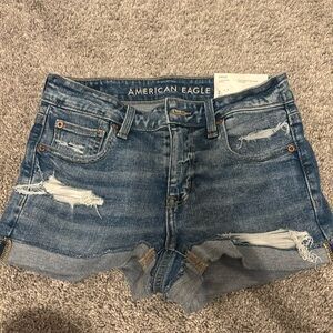 american eagle high rise shortie jean shorts size 2